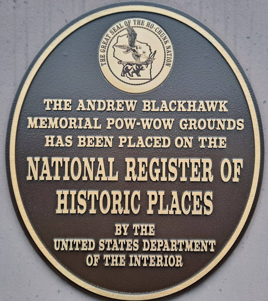 Andrew Blackhawk Memorial Pow-wow Grounds Plaque